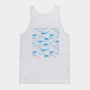 Blue Rainy Day Pattern Tank Top